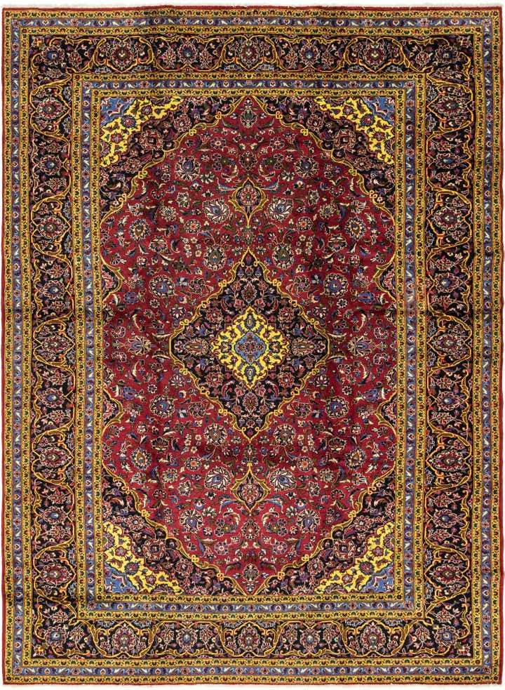 10' x 13' 3 Hand Knotted Kashan Persian Wool Rug