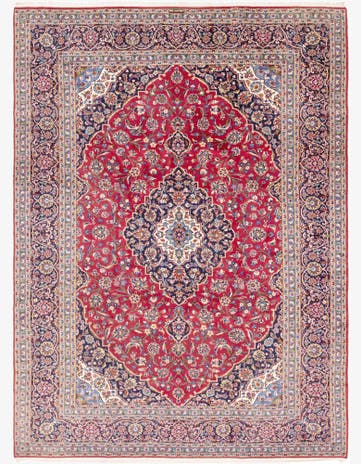 9' 9 x 13' 5 Hand Knotted Kashan Persian Wool Rug