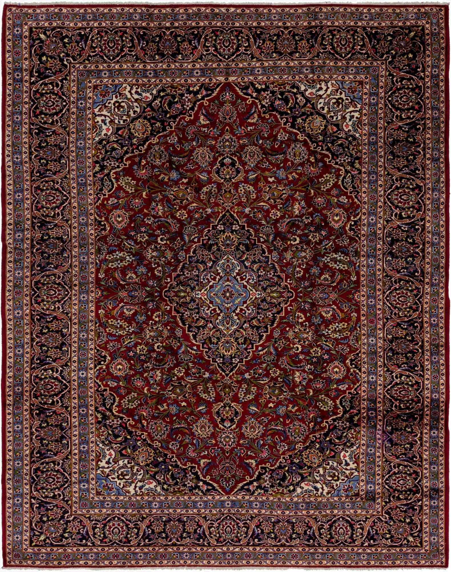 10' 2 x 13'  Hand Knotted Kashan Persian Wool Rug