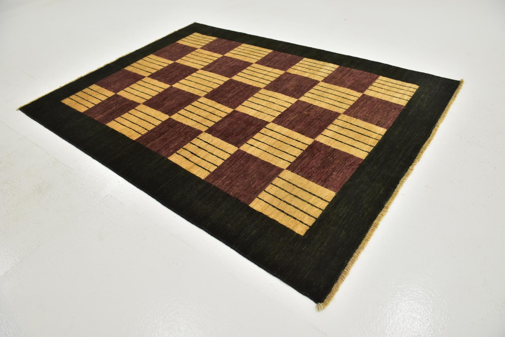 4' 10 x 6' 6 Hand Knotted Kashkuli Gabbeh Wool Rug