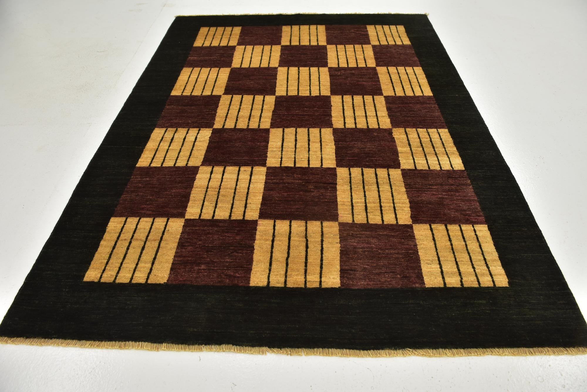 4' 10 x 6' 6 Hand Knotted Kashkuli Gabbeh Wool Rug
