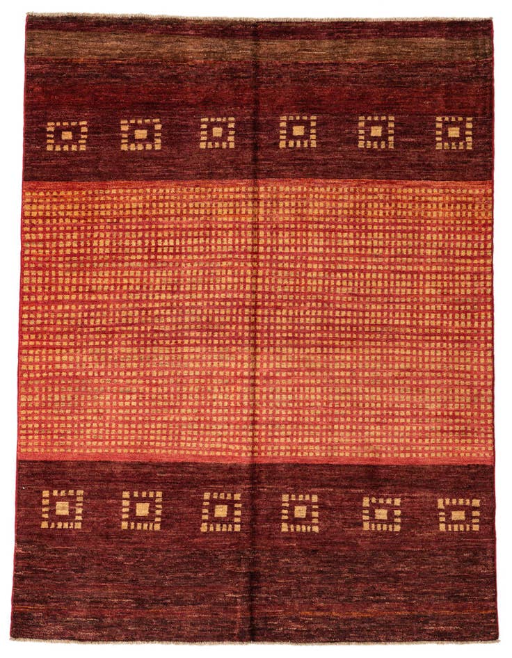 Detail image of 4' 8 x 6' 4 Hand Knotted Kashkuli Gabbeh Wool Rug