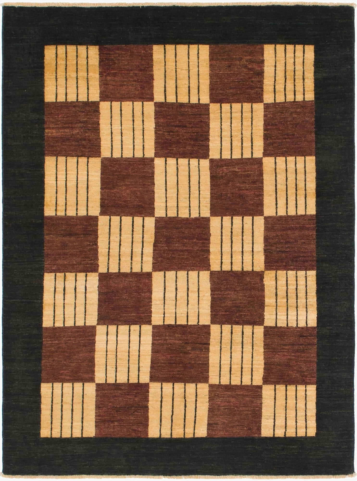 4' 10 x 6' 6  Hand Knotted Kashkuli Gabbeh Wool Rug