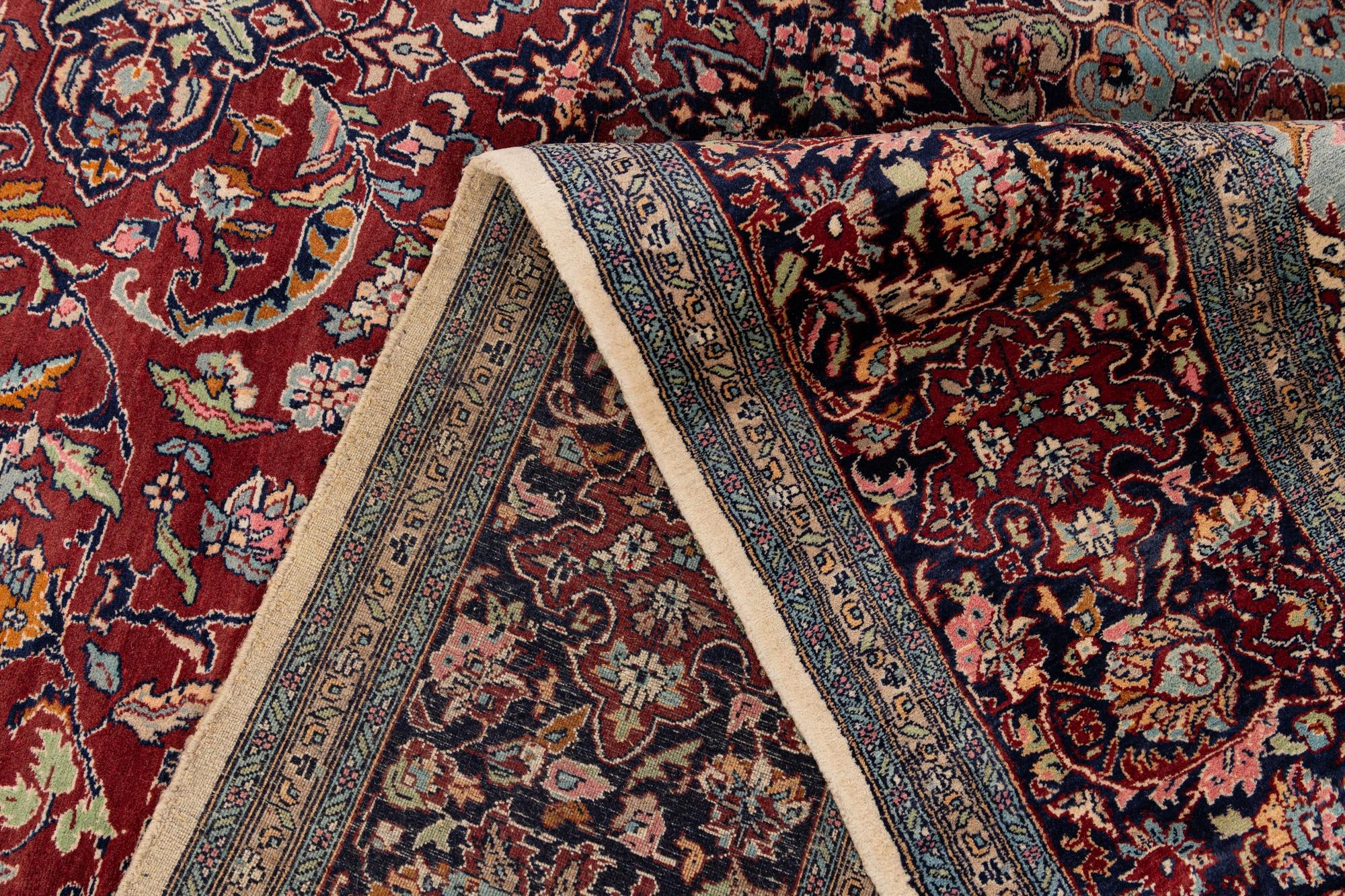 9' 2 x 12' 6 Hand Knotted Kashmir Oriental Wool Rug