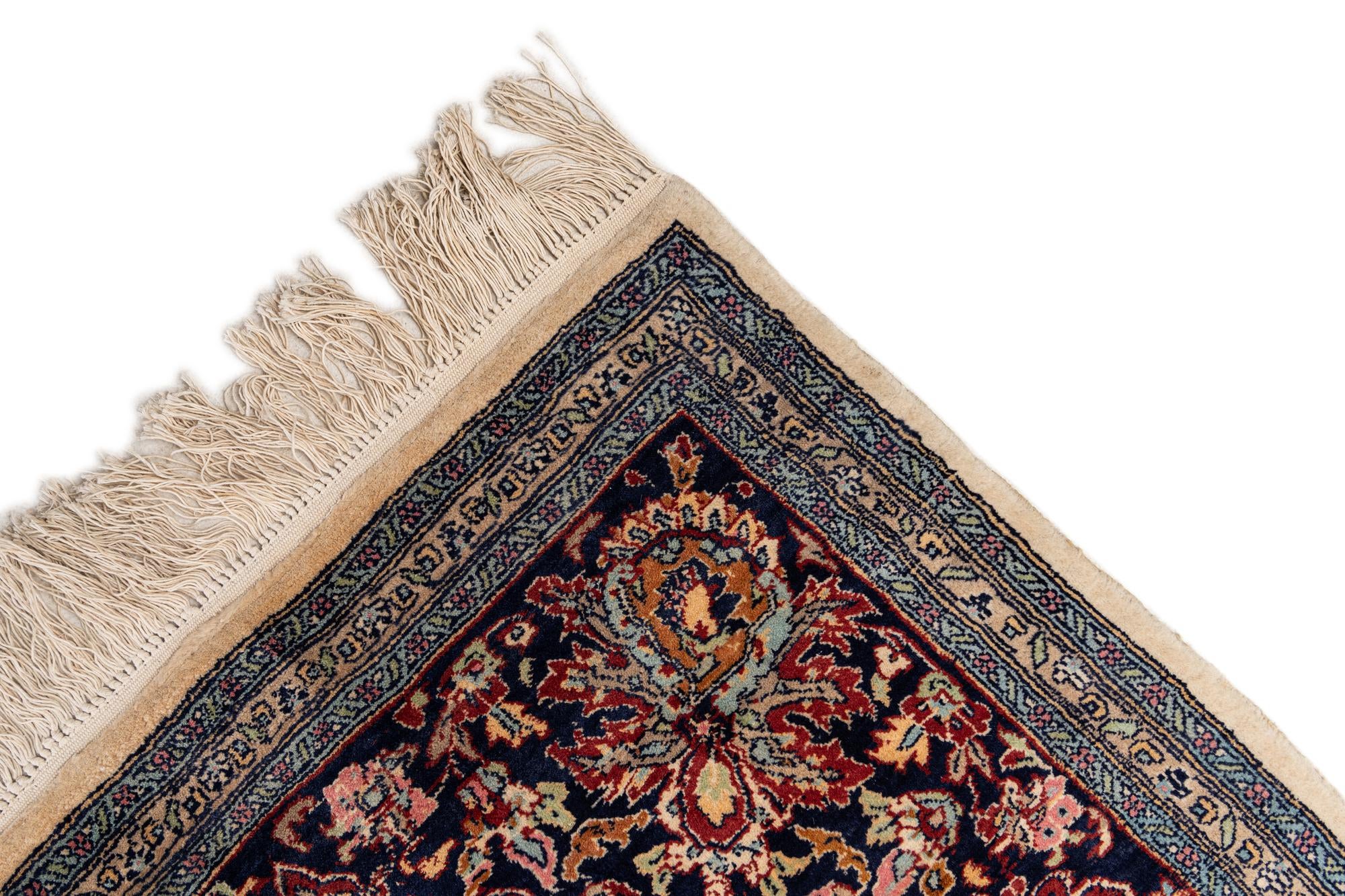 9' 2 x 12' 6 Hand Knotted Kashmir Oriental Wool Rug