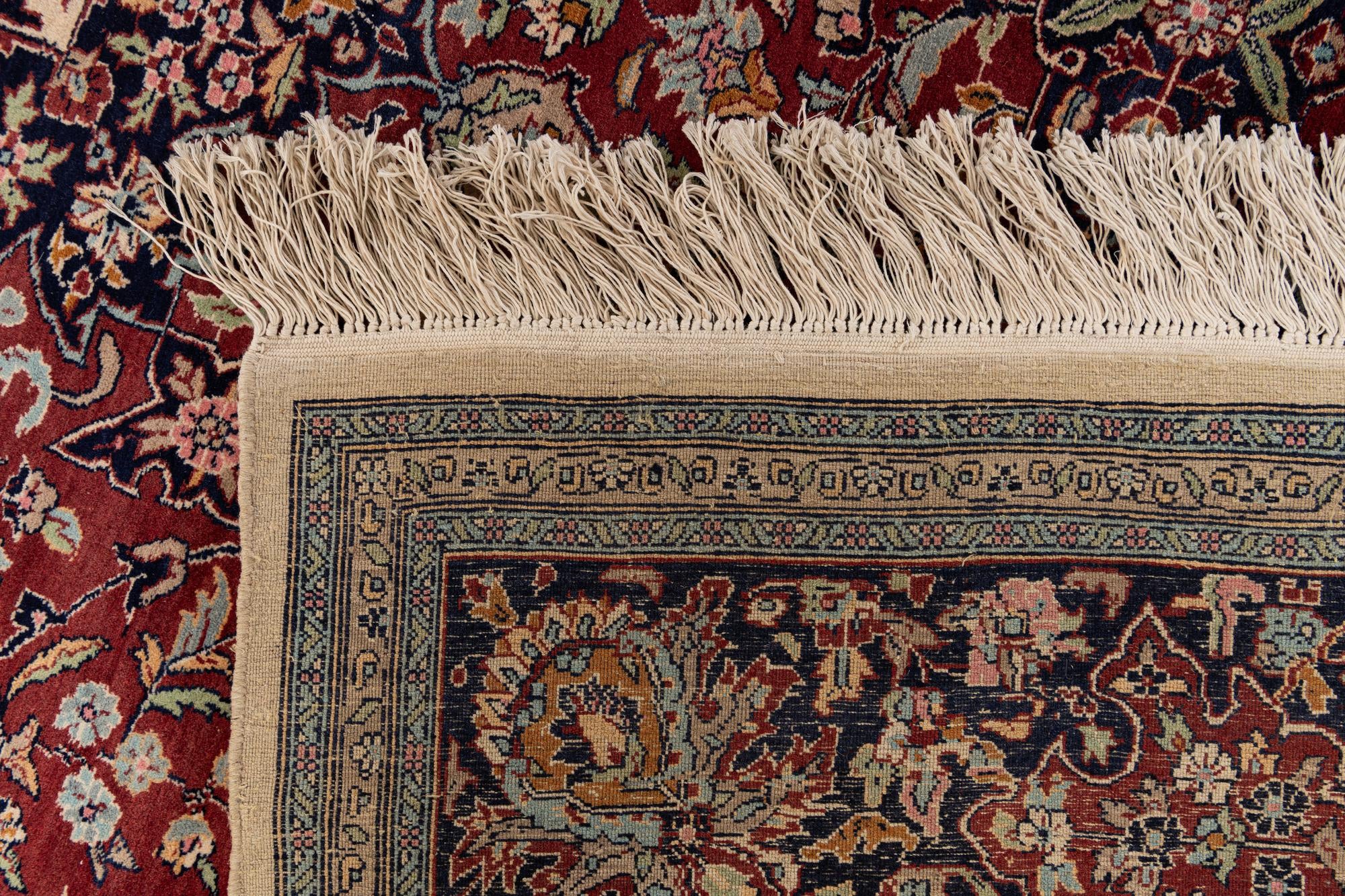 9' 2 x 12' 6 Hand Knotted Kashmir Oriental Wool Rug