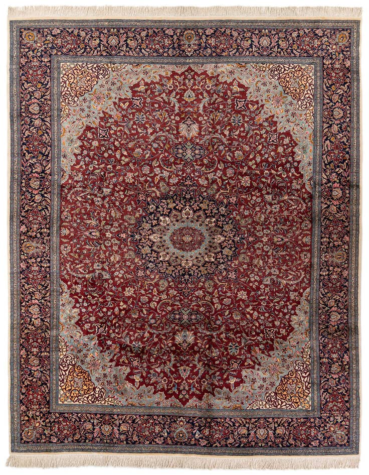 Detail image of 9' 2 x 12' 6 Hand Knotted Kashmir Oriental Wool Rug
