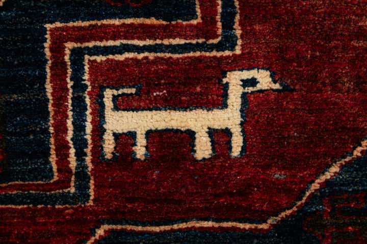 4' 11 x 6' 8 Hand Knotted Kazak Wool Rug