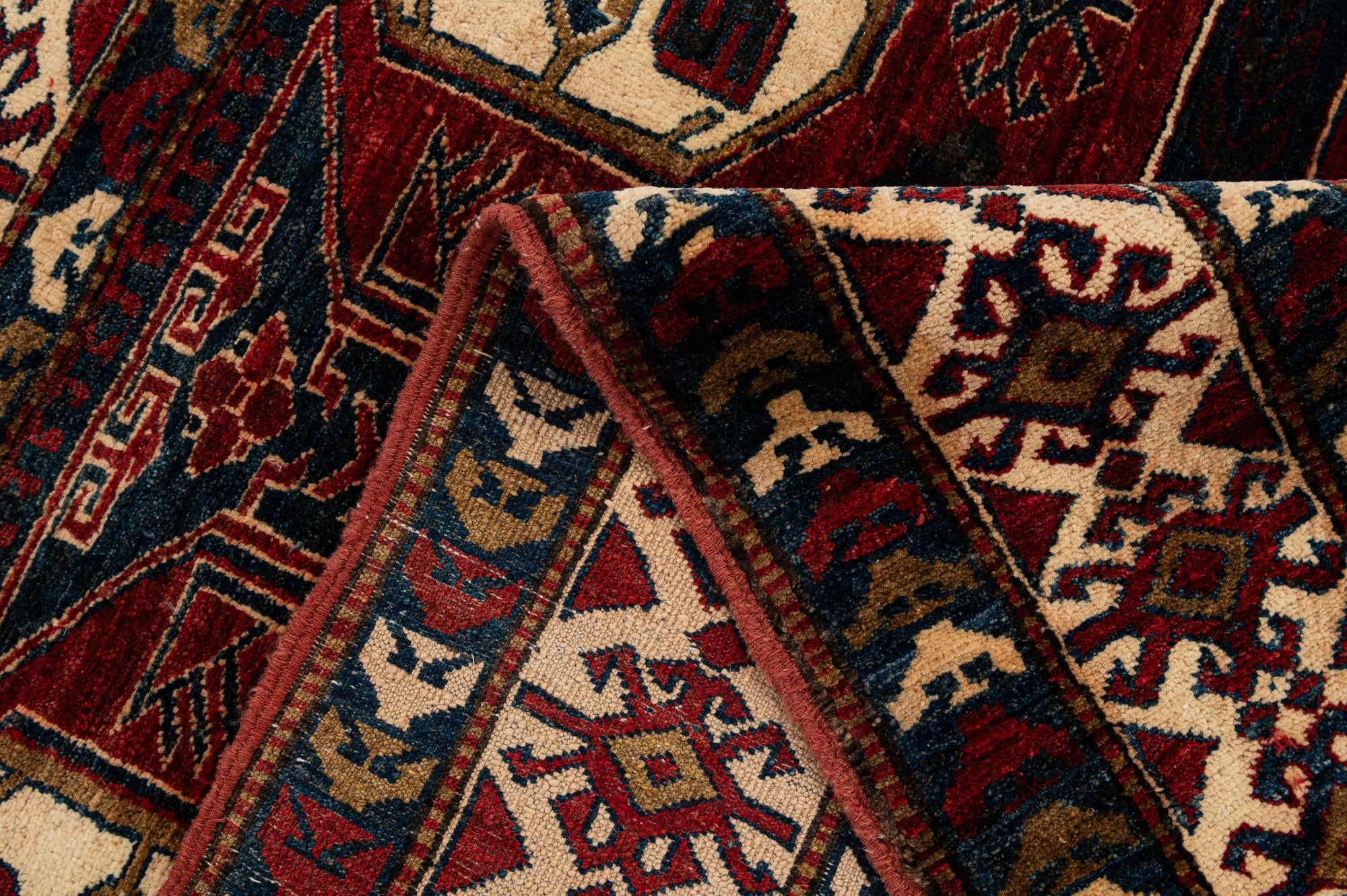 4' 11 x 6' 8 Hand Knotted Kazak Wool Rug