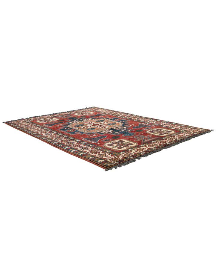 4' 11 x 6' 8 Hand Knotted Kazak Wool Rug