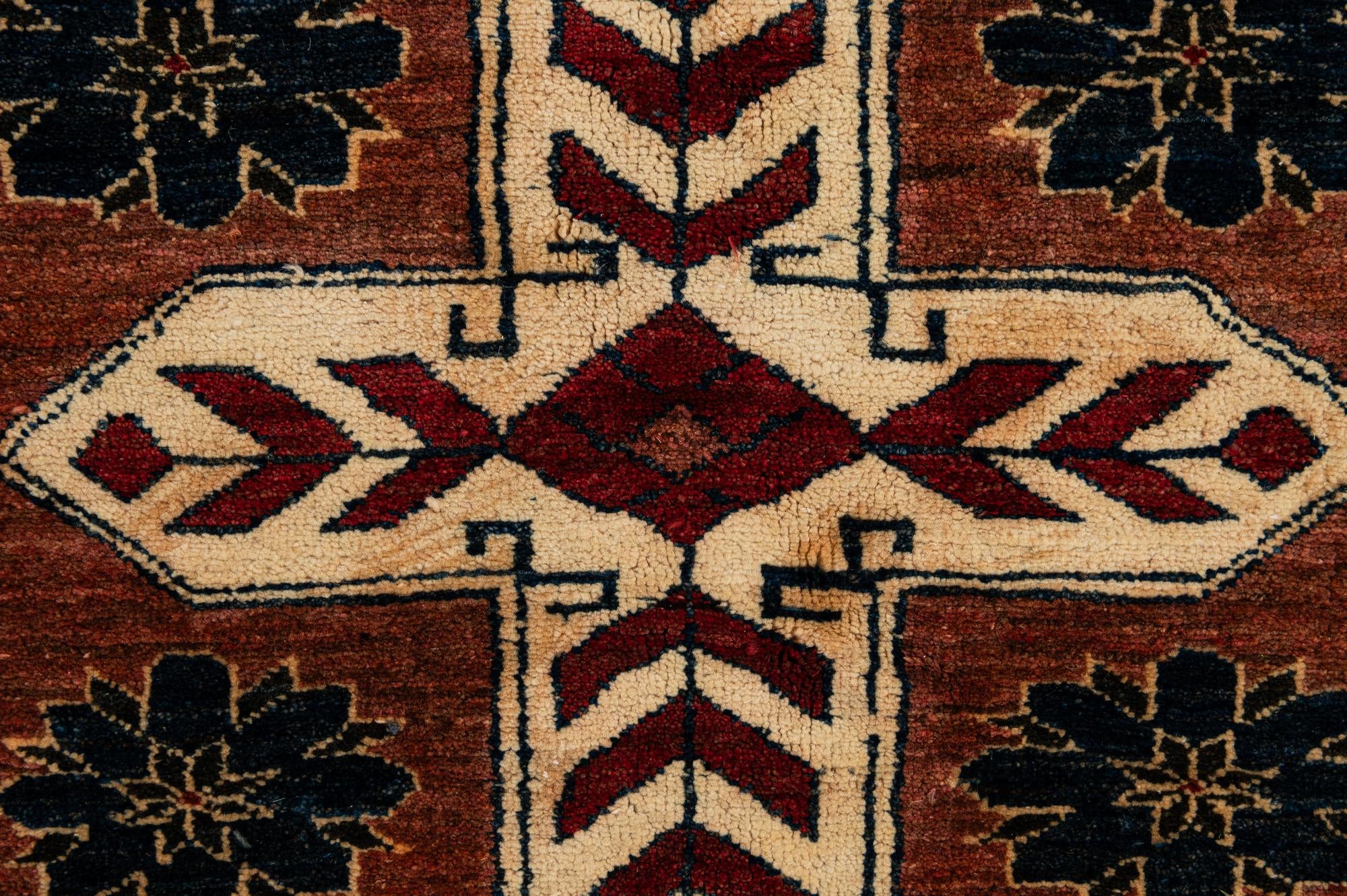 4' 11 x 6' 8 Hand Knotted Kazak Wool Rug