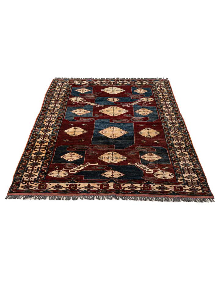 5' x 7' 5 Hand Knotted Kazak Wool Rug