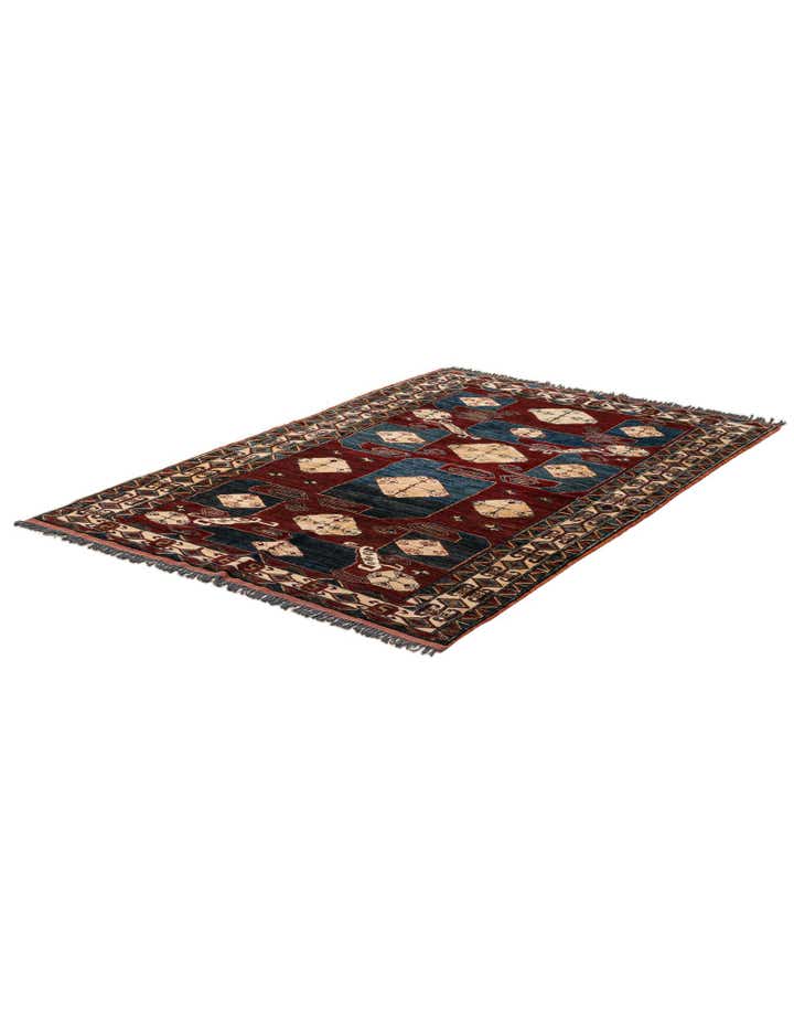 5' x 7' 5 Hand Knotted Kazak Wool Rug