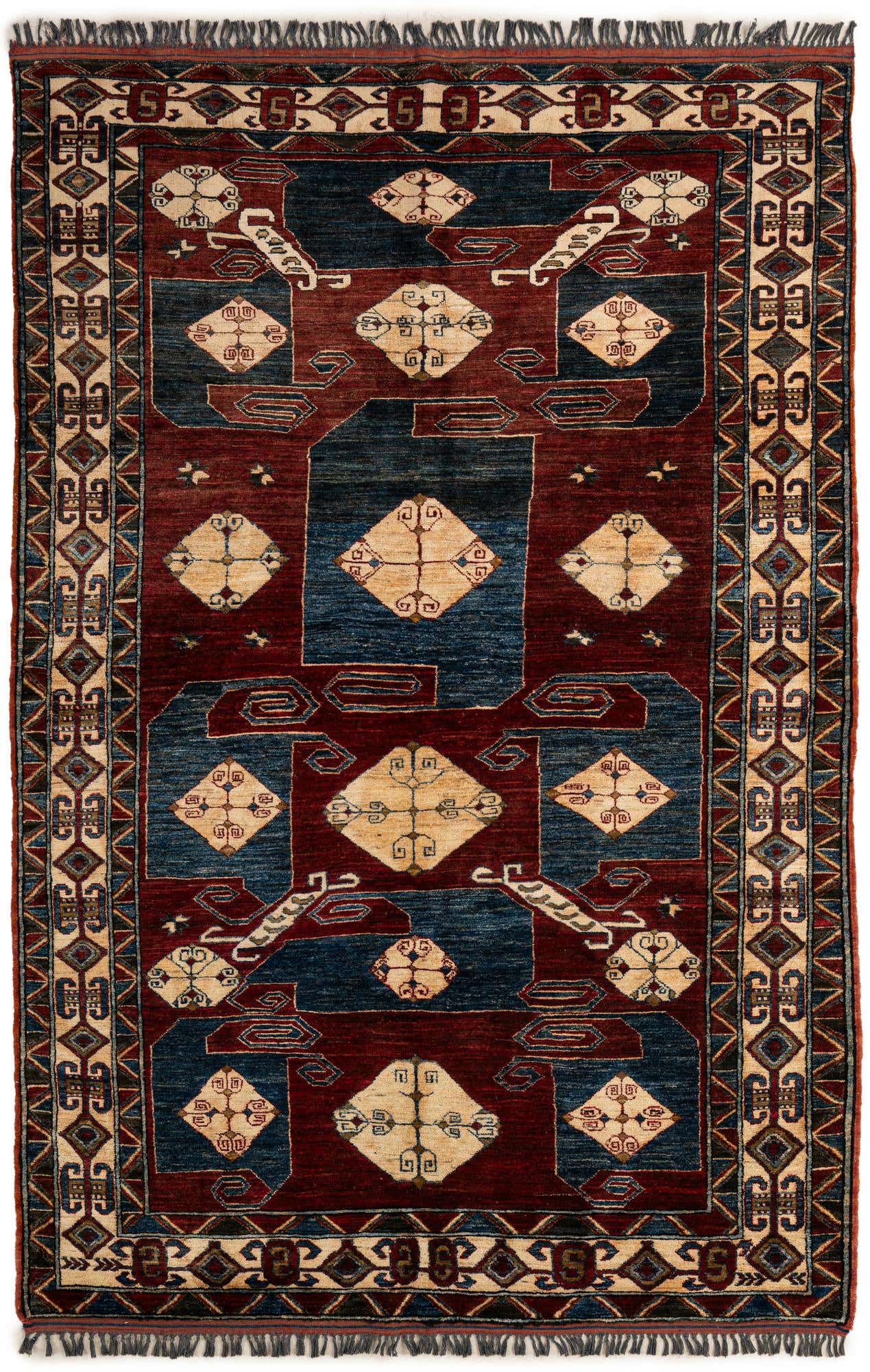 5' x 7' 5 Hand Knotted Kazak Wool Rug