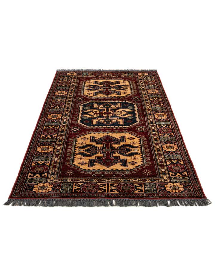 4' 1 x 6' 9 Hand Knotted Kazak Wool Rug