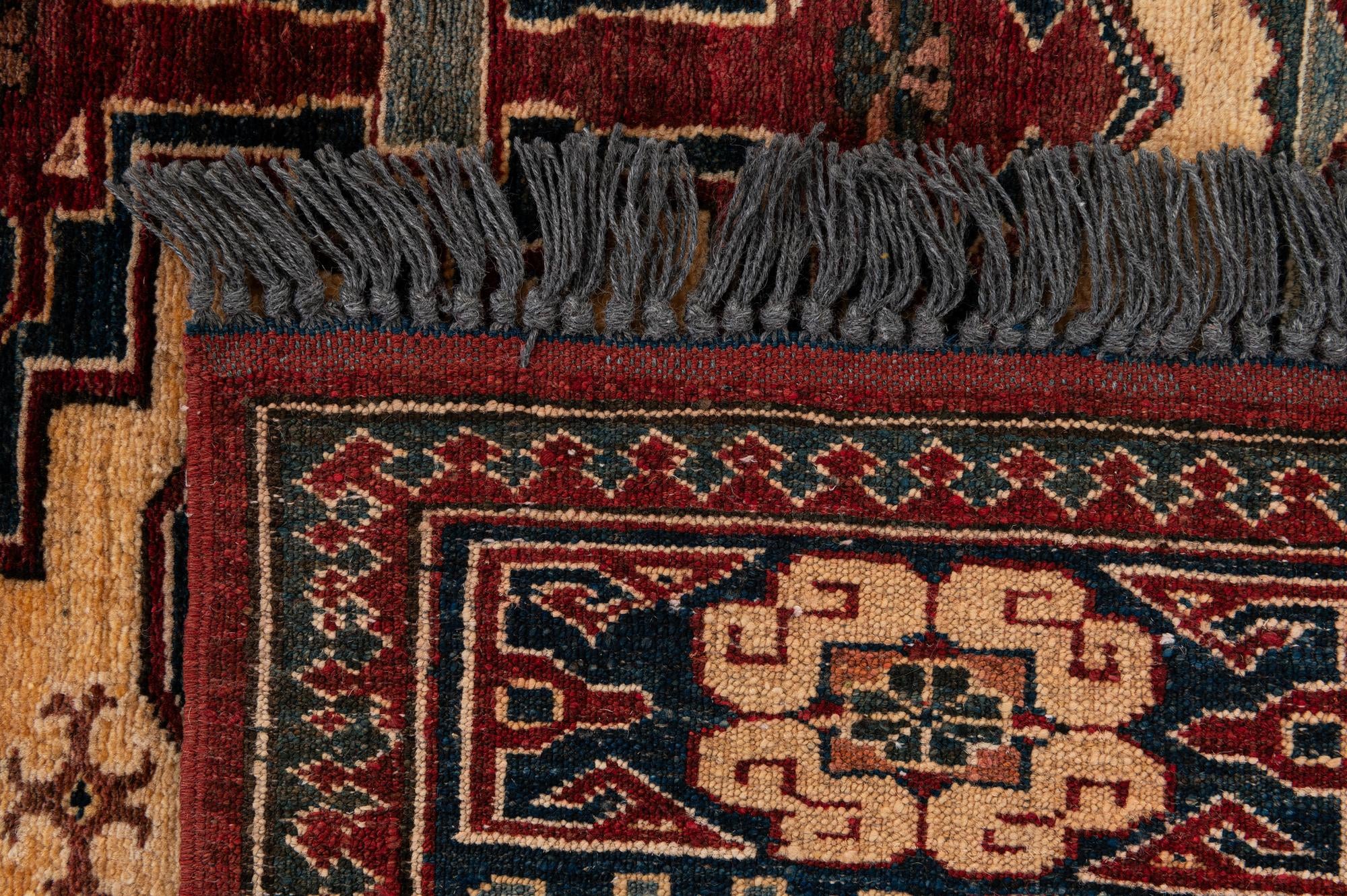 4' 1 x 6' 9 Hand Knotted Kazak Wool Rug