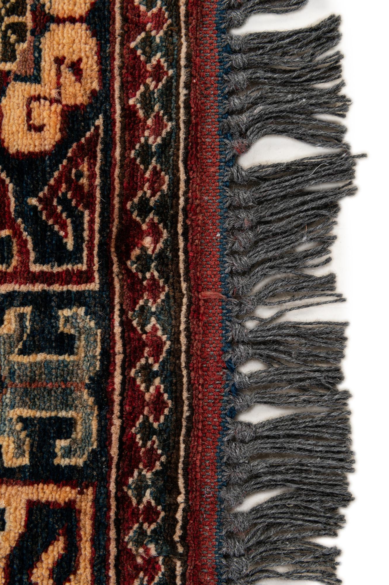 4' 1 x 6' 9 Hand Knotted Kazak Wool Rug