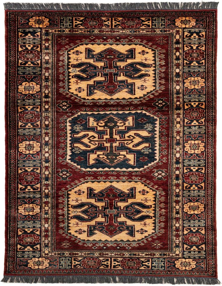 Detail image of 4' 1 x 6' 9 Hand Knotted Kazak Wool Rug
