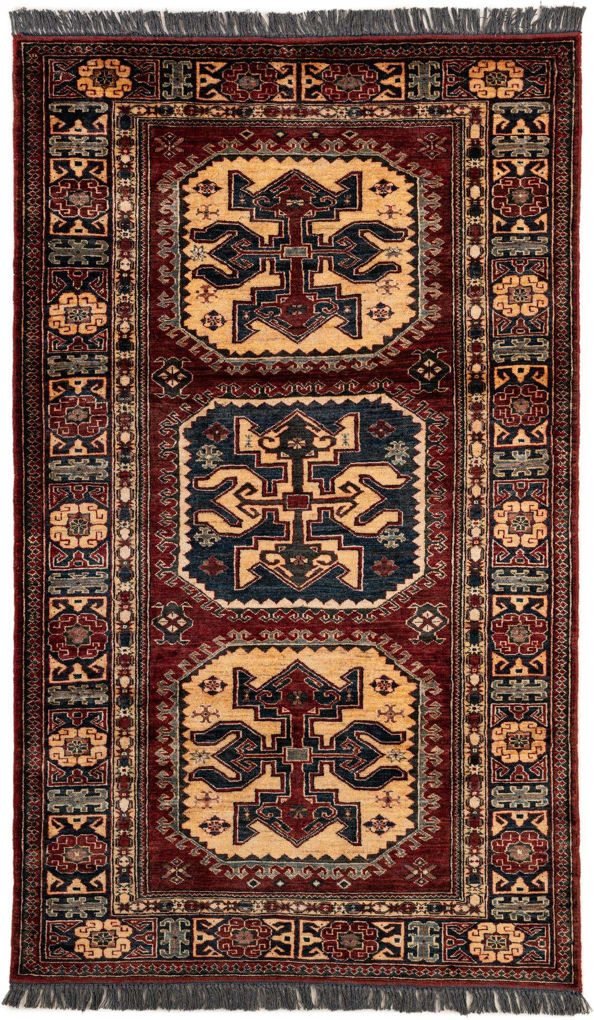 4' 1 x 6' 9 Hand Knotted Kazak Wool Rug