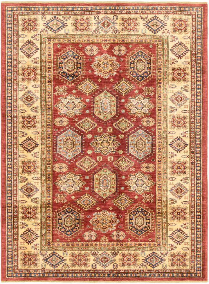 175cm x 235cm anudado a mano Kazak Alfombra Oriental
