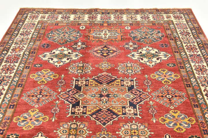 6' 1 x 8' 7 Hand Knotted Kazak Oriental Rug