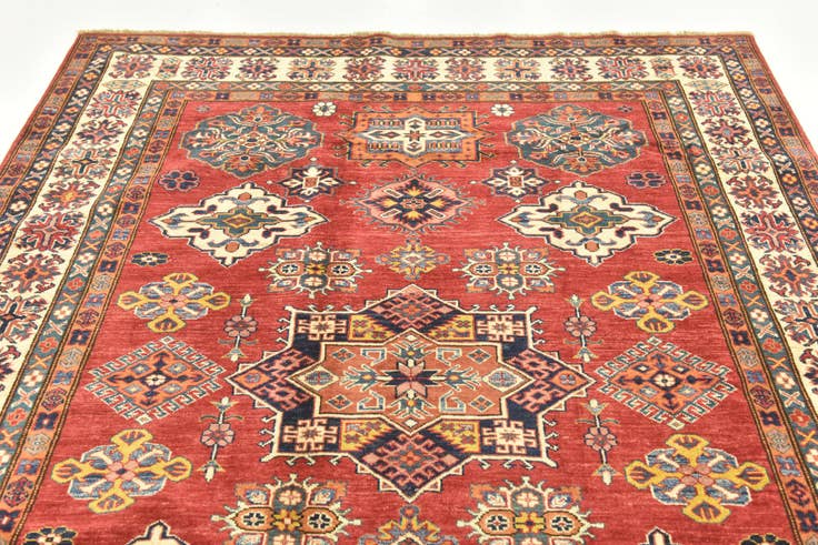 Detail image of 6' 1 x 8' 7 Hand Knotted Kazak Oriental Rug