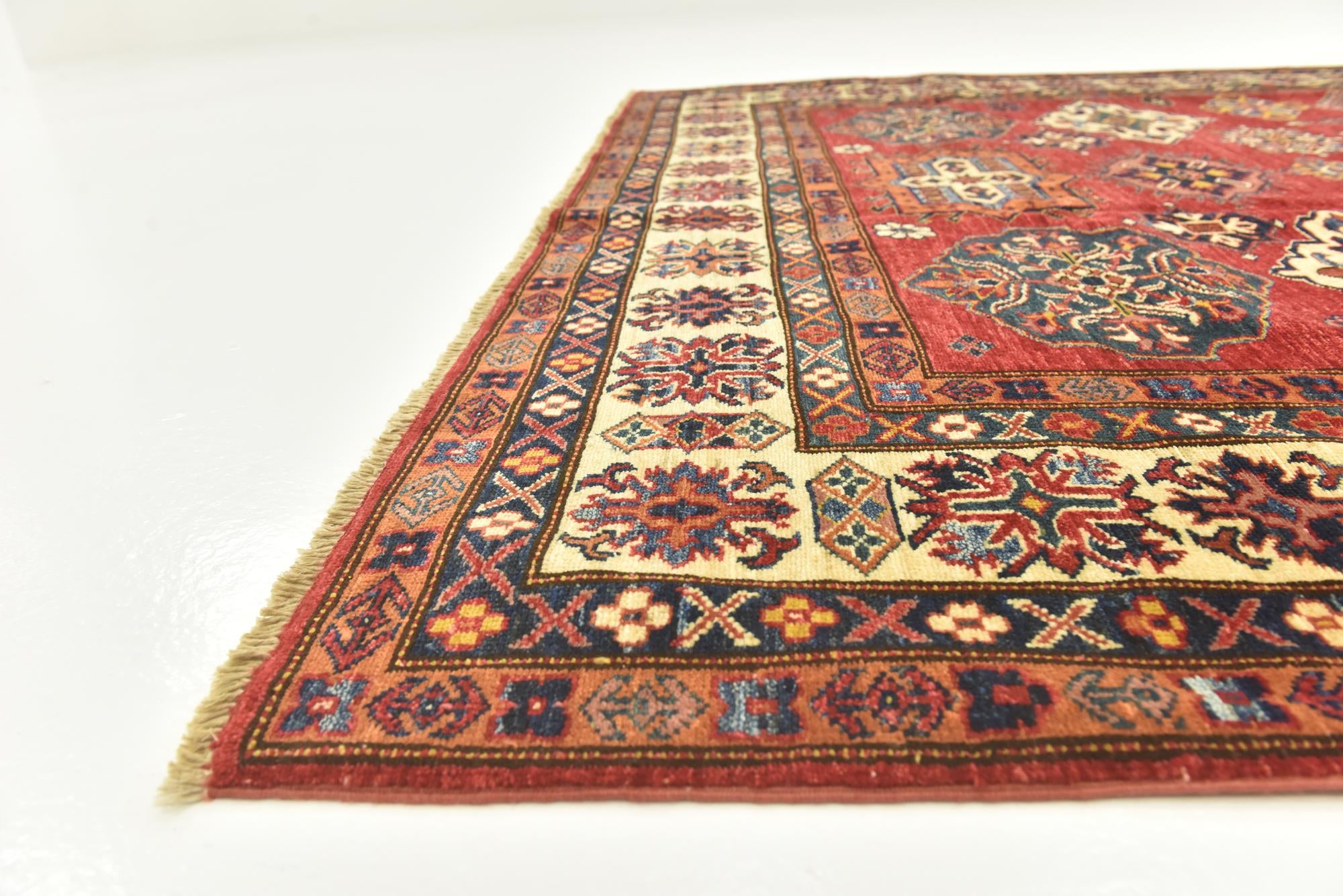6' 1 x 8' 7 Hand Knotted Kazak Oriental Rug