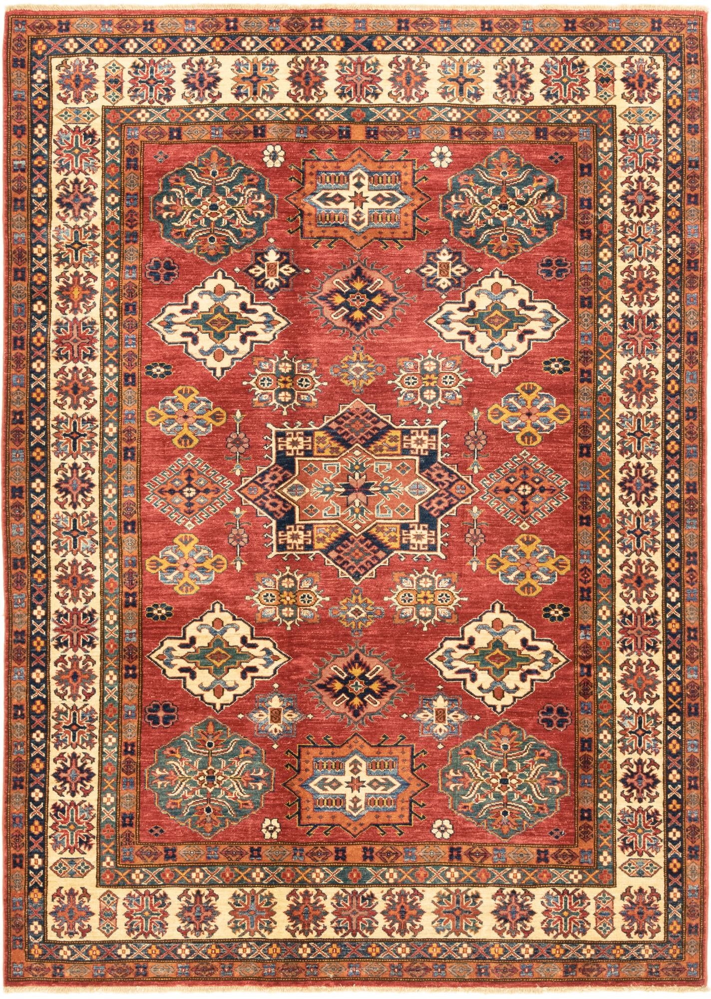 6' 1 x 8' 7 Hand Knotted Kazak Oriental Rug