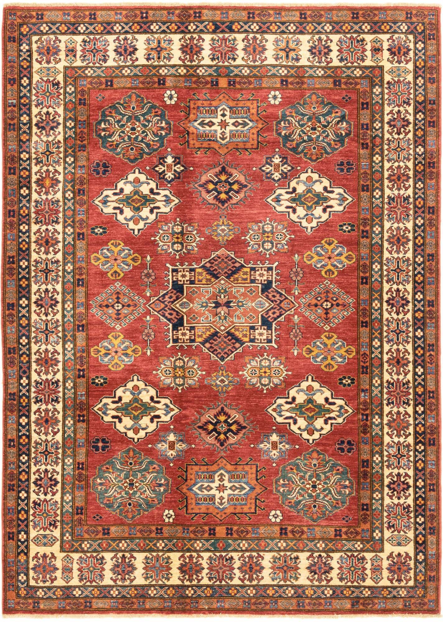 6' 1 x 8' 7 Hand Knotted Kazak Oriental Rug