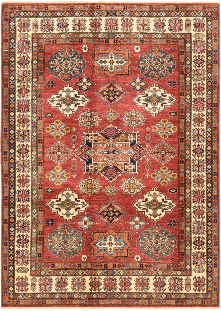 6' 1 x 8' 7 Hand Knotted Kazak Oriental Rug