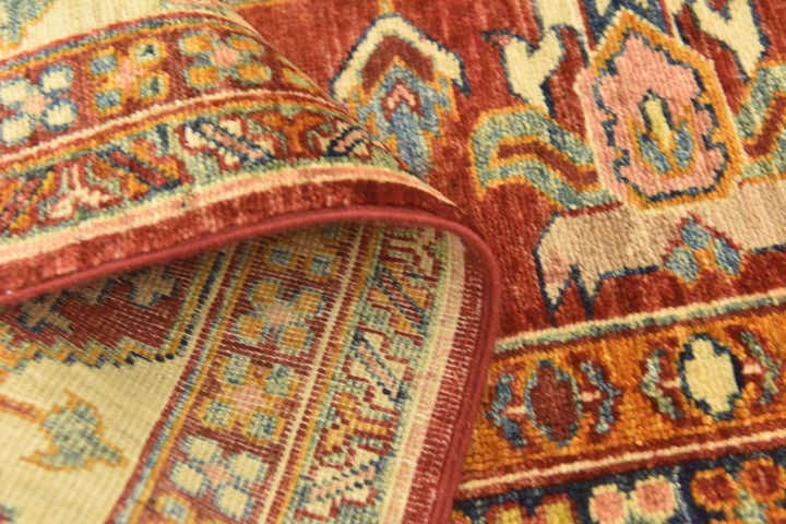 185cm x 275cm anudado a mano Kazak Alfombra Oriental