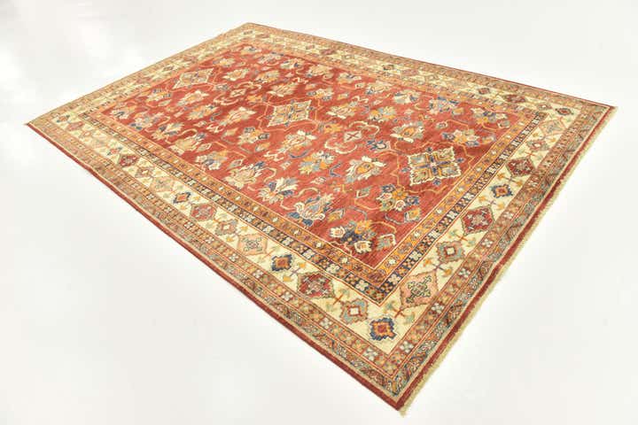 185cm x 275cm anudado a mano Kazak Alfombra Oriental