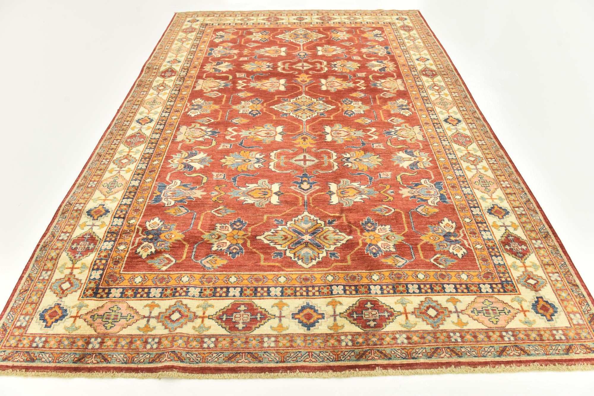 185cm x 275cm Hand Knotted Kazak Oriental Rug