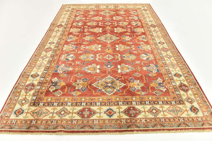 185cm x 275cm anudado a mano Kazak Alfombra Oriental