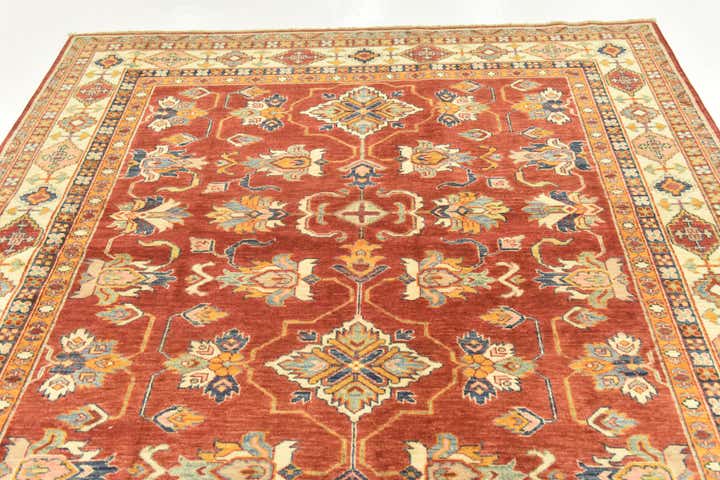 185cm x 275cm anudado a mano Kazak Alfombra Oriental