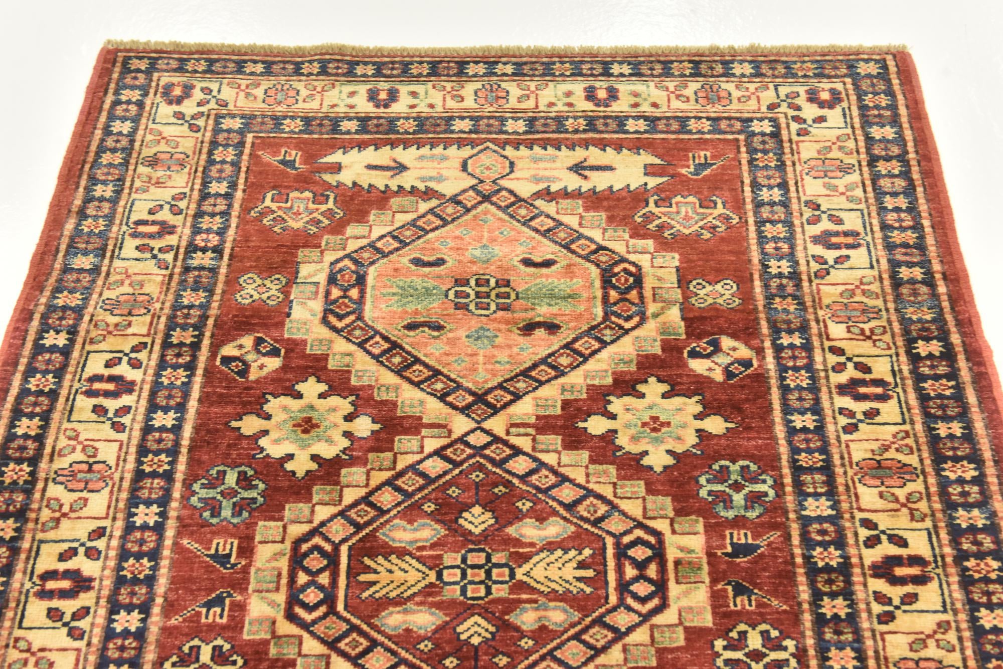 3' 3 x 4' 6 Hand Knotted Kazak Oriental Rug