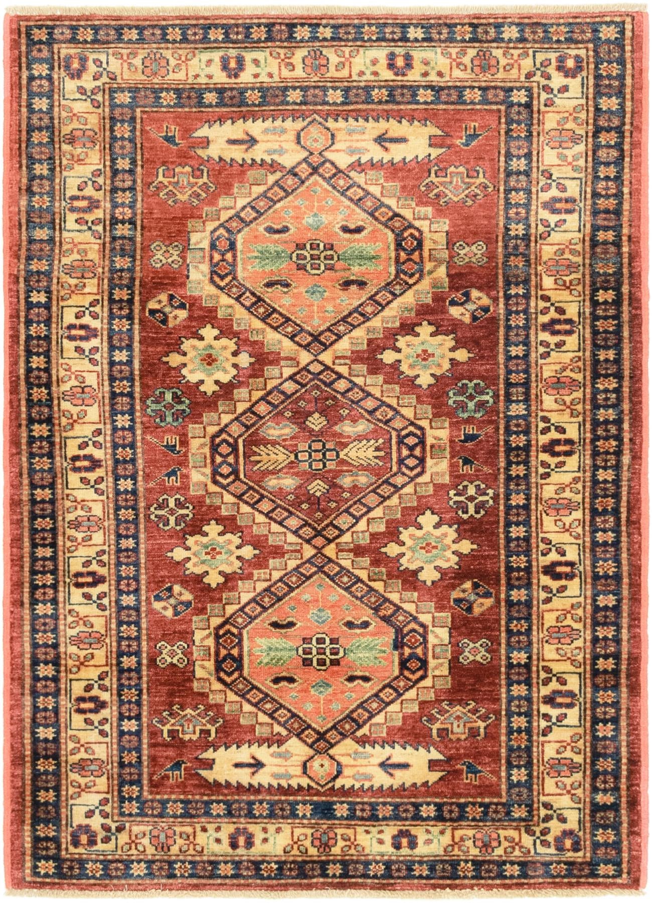 3' 3 x 4' 6 Hand Knotted Kazak Oriental Rug