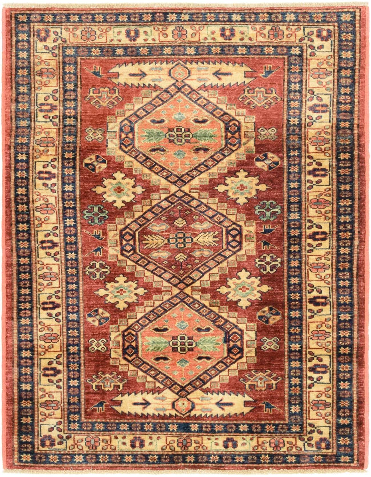 3' 3 x 4' 6 Hand Knotted Kazak Oriental Rug