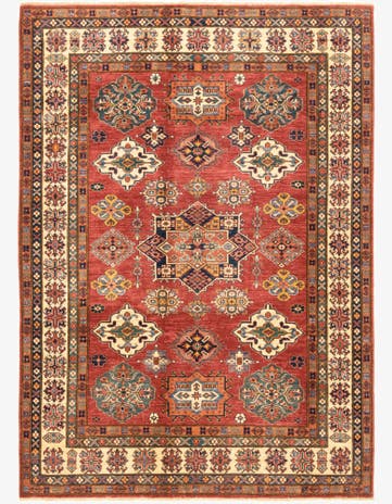 6' 1 x 8' 7 Hand Knotted Kazak Oriental Rug