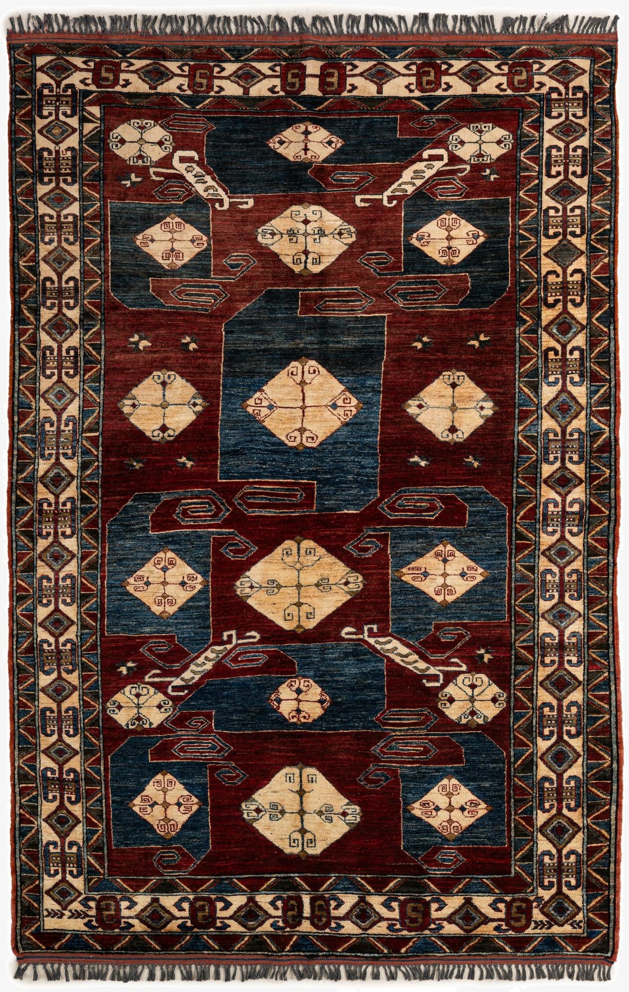 5' x 7' 5  Hand Knotted Kazak Wool Rug