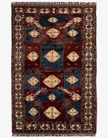 5' x 7' 5 Hand Knotted Kazak Wool Rug