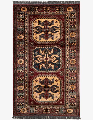 4' 1 x 6' 9 Hand Knotted Kazak Wool Rug