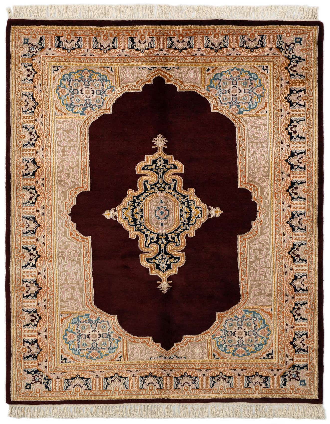 4' 7 x 6' 6 Hand Knotted Kerman Wool Rug