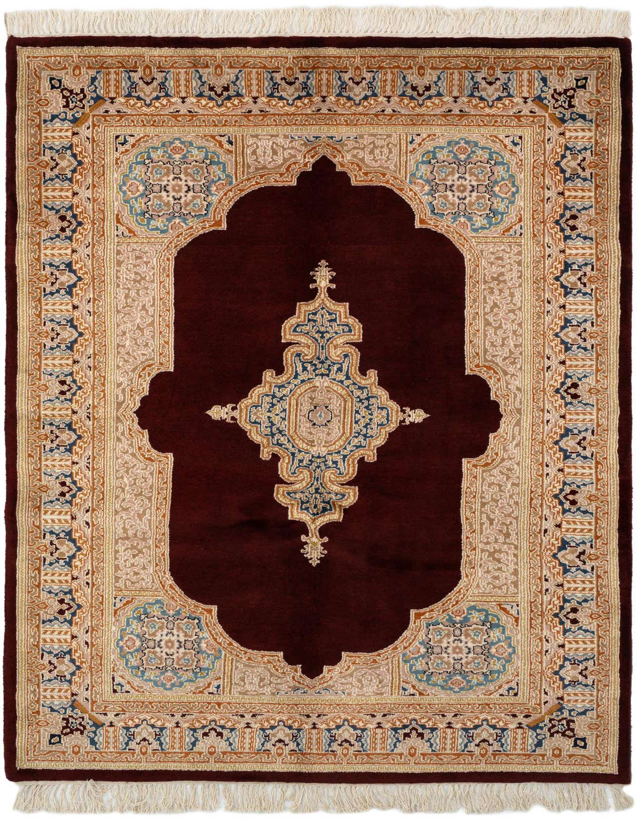 4' 6 x 6' 6 Hand Knotted Kerman Wool Rug