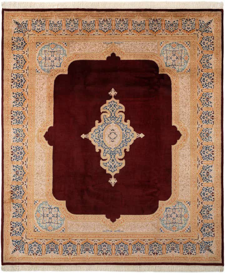8' 4 x 9' 9 Hand Knotted Kerman Wool Rug