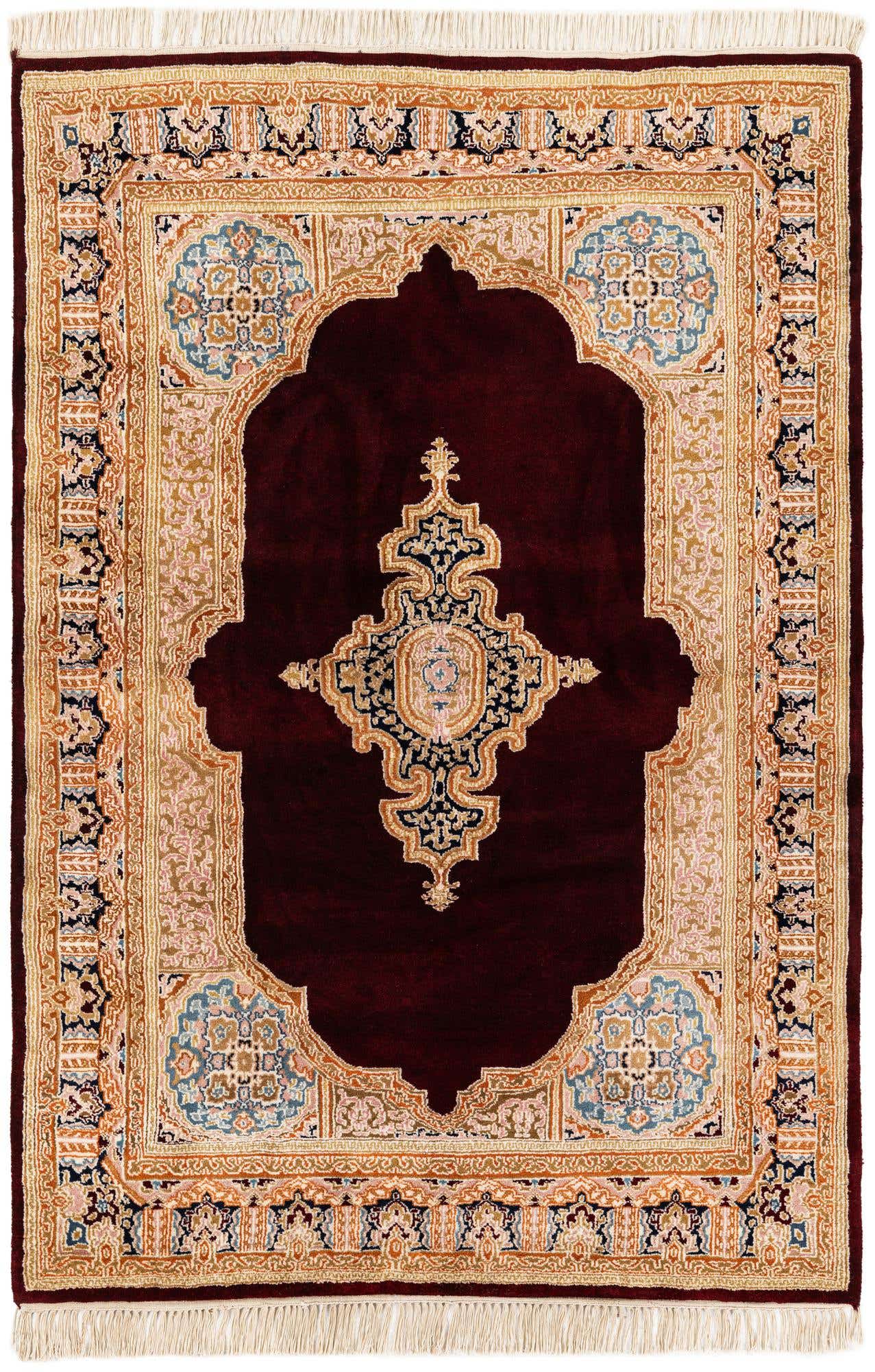 4' 5 x 6' 8 Hand Knotted Kerman Wool Rug