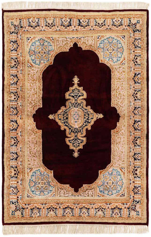 4' 5 x 6' 8 Hand Knotted Kerman Wool Rug