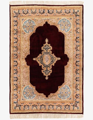 4' 5 x 6' 8 Hand Knotted Kerman Wool Rug