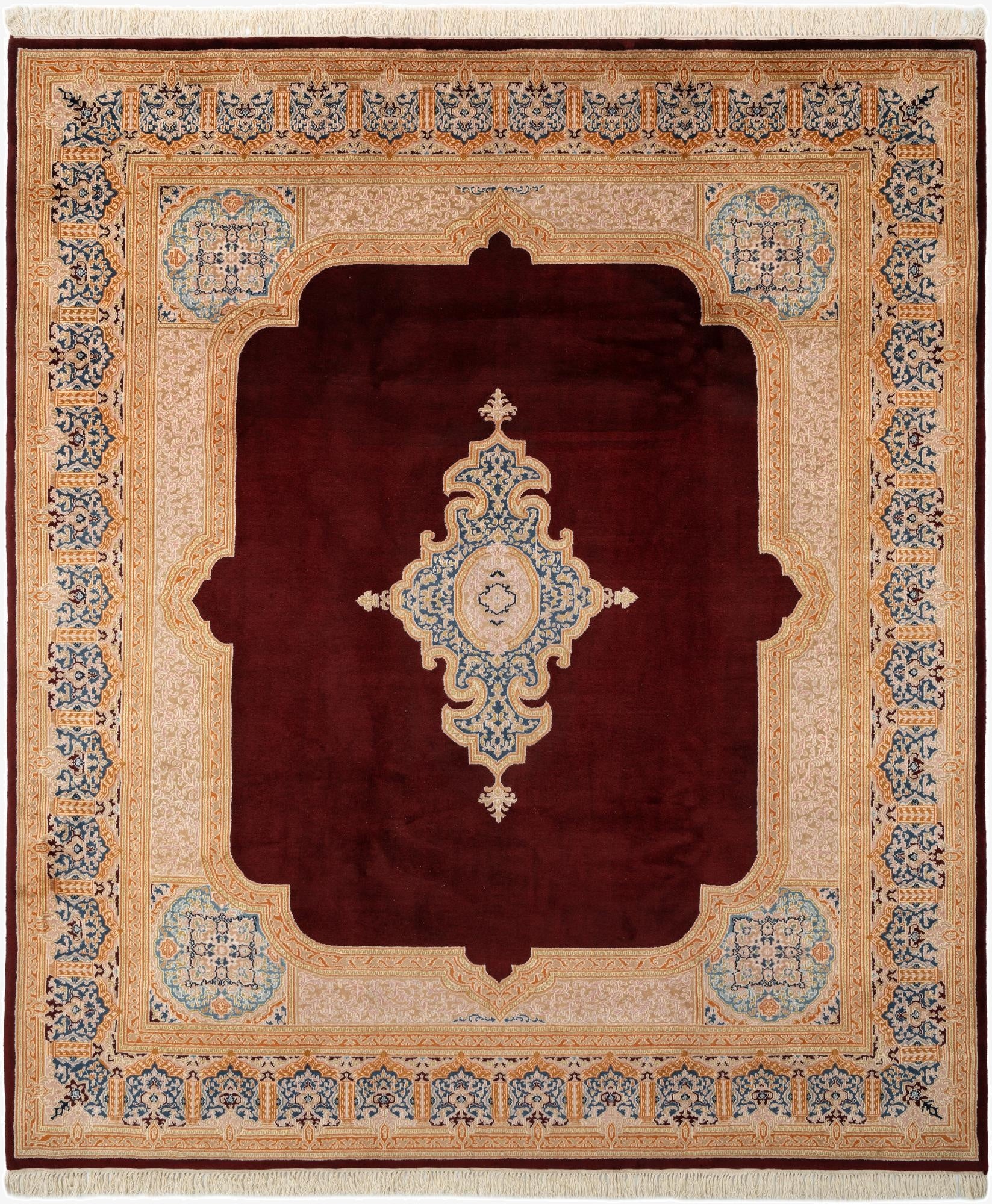 8' 4 x 9' 9  Hand Knotted Kerman Wool Rug