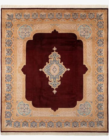 8' 4 x 9' 9 Hand Knotted Kerman Wool Rug